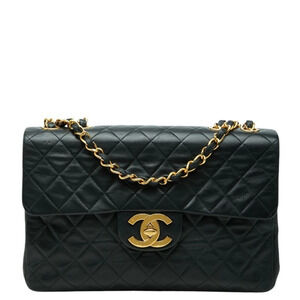Chanel Coco Mark Matelassé Chain Shoulder Bag, Black Leather, Women's CHANEL